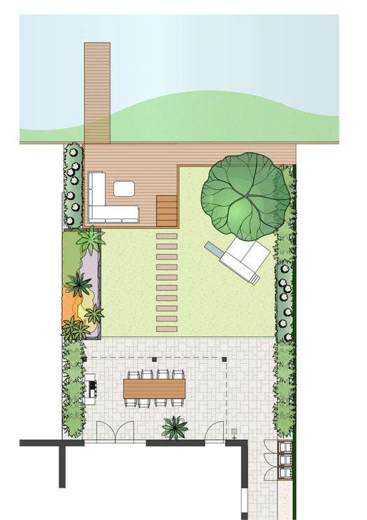 Achtertuin Tuinontwerp Ronald - Moderne tuin aan het water