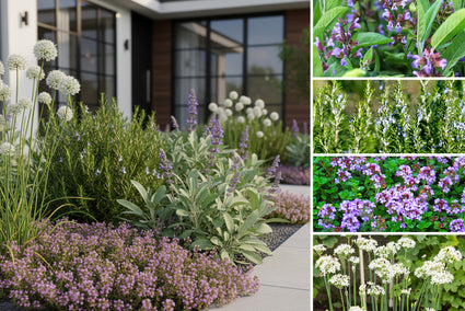 Borderplan David - Borderpakket Eetbare populaire tuinkruiden - Halfschaduw / zon