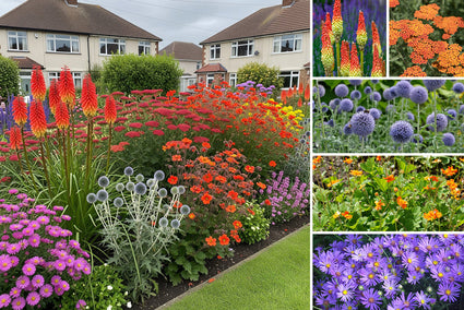 Borderpakket Evy - Vaste planten Oranje, Rood & Blauw - Droge grond - Zon
