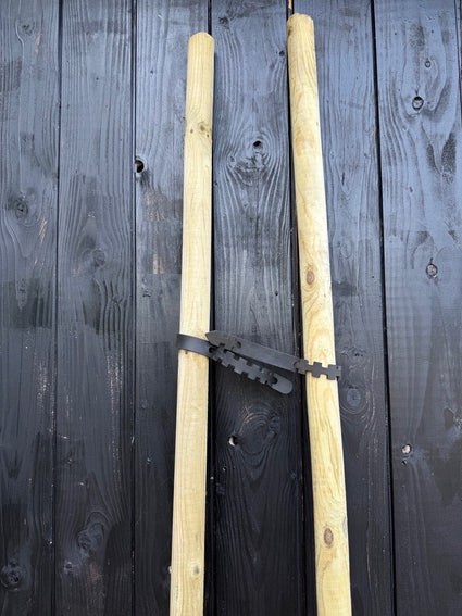 Boompaal set met boomband - gefreesde ronde palen