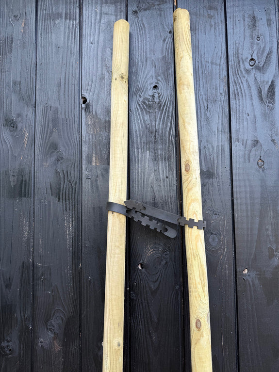 Boompaal set met boomband - gefreesde ronde palen