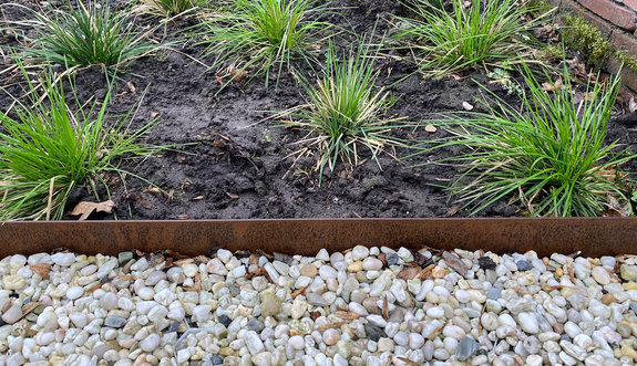 Cortenstaal borderrand flexibel 106 cm strip Hoogte 16 cm Wovar