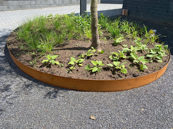 Cortenstaal borderrand flexibel 106 cm strip Hoogte 24 cm Wovar
