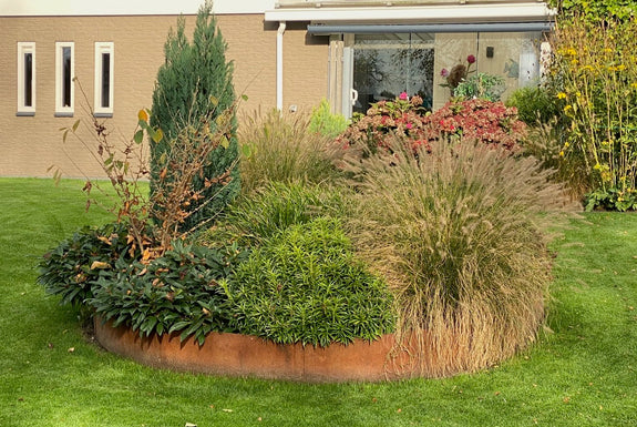 Cortenstaal borderrand flexibel 106 cm strip Hoogte 24 cm Wovar