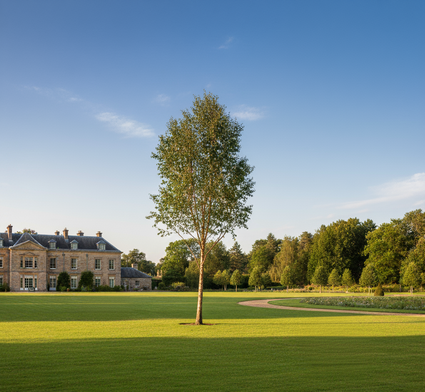 ruwe berk betula nigra op hoge stam