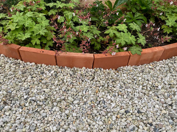 Terracotta steen borderrand 23 x 11 x 4 cm bruinrood - 100% natuurlijk klei