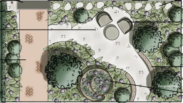 Tuinontwerp Linda - Kleine voortuin in natuurlijke stijl