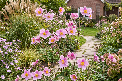Herfstanemoon Roze (Hoogte 80 cm) - Anemone hupehensis 'Praecox'