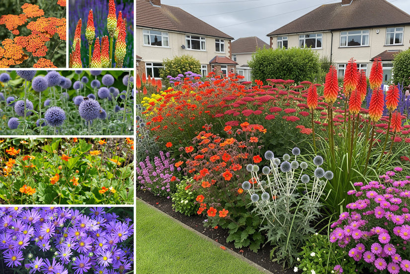 Borderpakket Evy - Vaste planten Oranje, Rood & Blauw - Droge grond - Zon