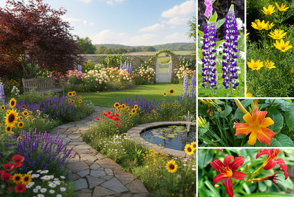 Borderpakket Hanne - Vaste planten mix, Meerkleurige bloemen - Zon