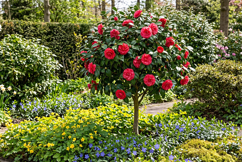 Camellia op stam - Camellia japonica 'Dr King' Halfstam