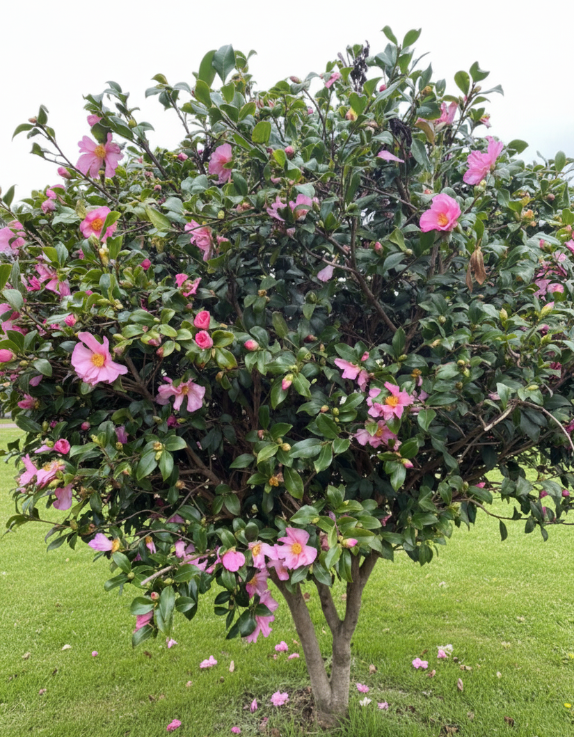 Camellia sasanqua herfstcamille in bloei
