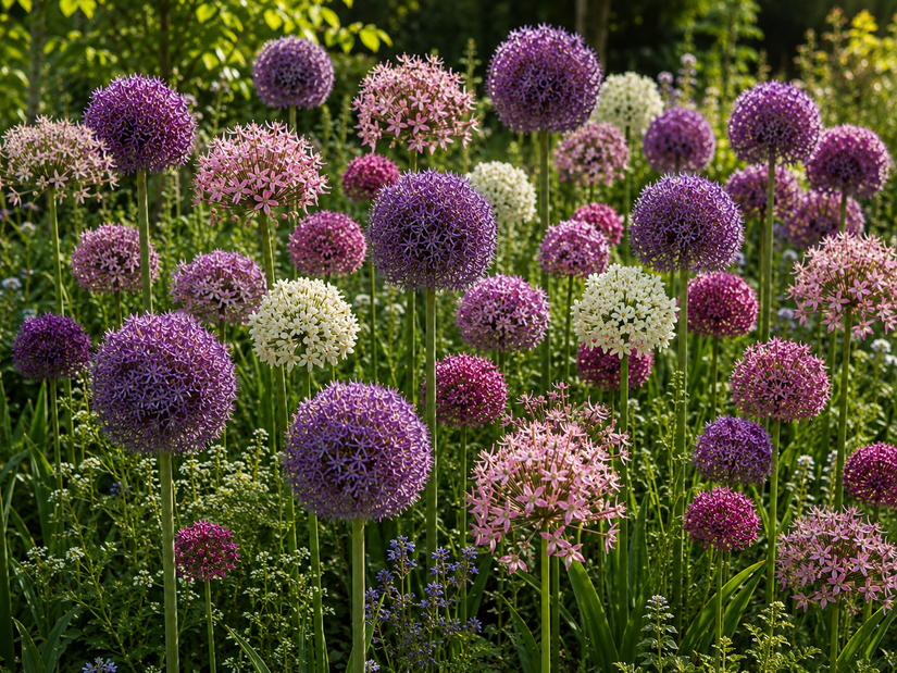 Bloembollen Pakket: Hoge Sierui Allium -  30 bloembollen Paars, Roze en Wit