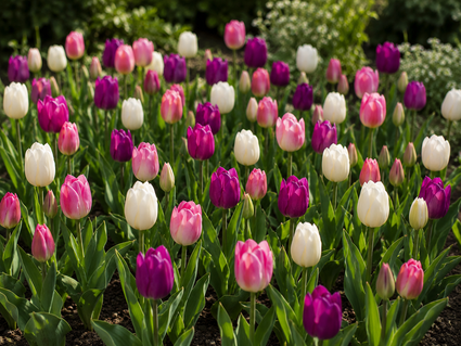 Bloembollen Mix 3 soorten Paars, Roze en Wit - 90 tulpenbollen
