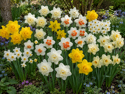 Bloembollen Narcis pakket: Mix 62 bloembollen wit, creme en geel