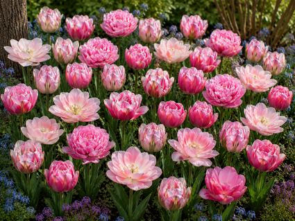 Bloembollen Tulp pakket: Mix 49 bloembollen roze en wit