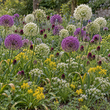 Bloembollen Pakket: Bestsellers Sierui Allium -  208 bloembollen Paars, Geel en Wit