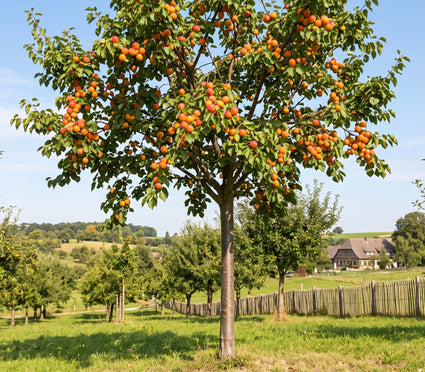 volgroeide abrikozenboom Prunus armeniaca 'Orangered'  op hoge stam