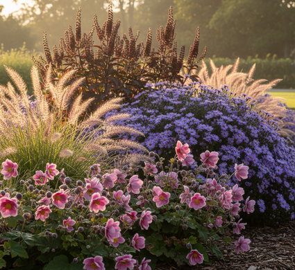 Herfstanemoon Donkerroze/Paars (Hoogte 80 cm) - Anemone hupehensis 'Prinz Heinrich'