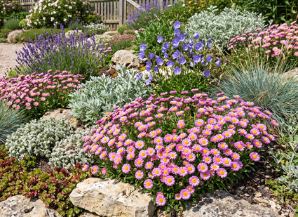 Biologische Alpenaster (Hoogte 20 cm, Roze) - Aster alpinus 'Happy End'