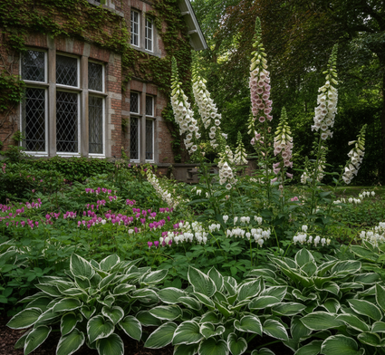 Borderpakket Milan - Schaduw & Halfschaduw - Vaste planten mix Wit & Roze