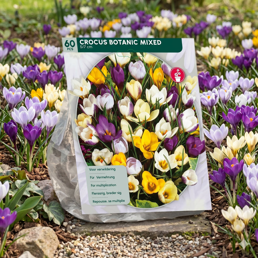 Krokus Botanisch Mix kleuren -  180 bloembollen