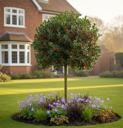 Wintergroene Hulst op stam - Ilex meserveae 'Blue Maid'