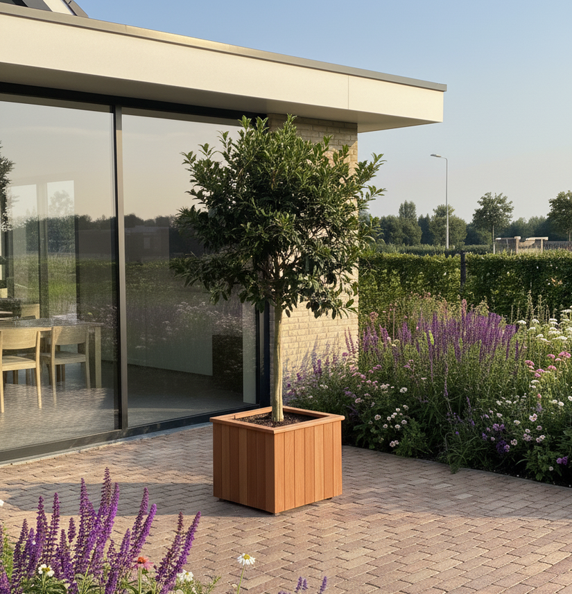 Plantenbak Vierkant Hardhout 90x90x60 cm
