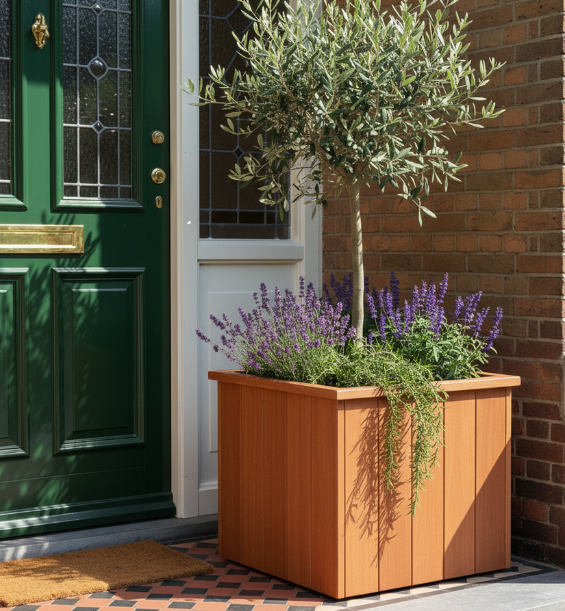 Plantenbak Vierkant Hardhout 75x75x60 cm