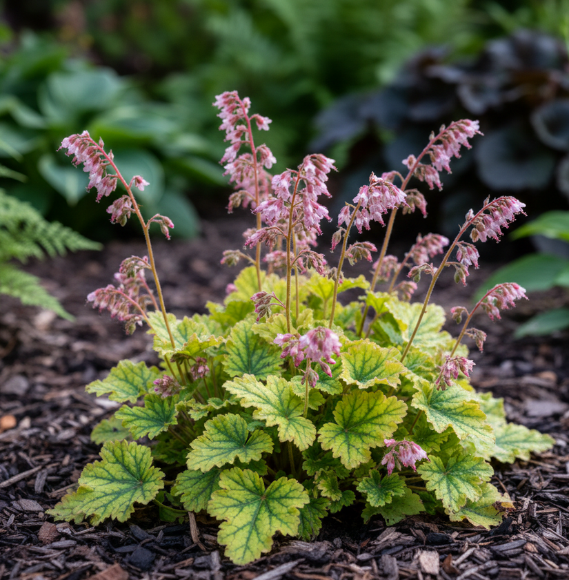 Purperklokje (Groen bont blad) - Heuchera 'Paris'