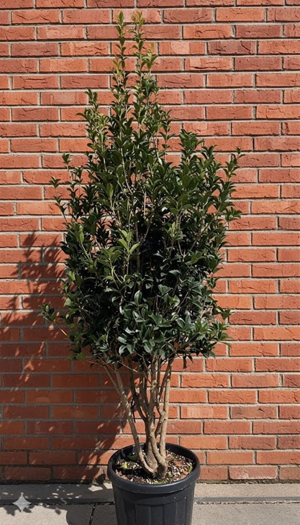 wintergroene, meerstammige ilex aquifolium