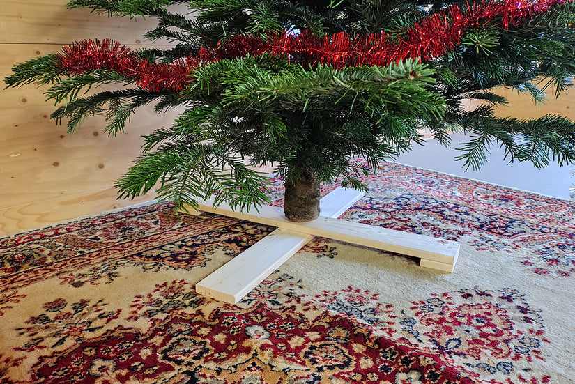 Easyfix Houten Kerstboomvoet 80 cm - Kruis voor max 2.50 meter kerstbomen - invouwbaar