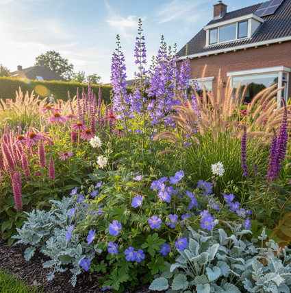 Campanula lactiflora 'Prichard's Variety' combineren met soorten als:  Ooievaarsbek 'Geranium'  rozanne

Duizendknoop 'Persicaria'

Zonnehoed 'Echinacea'

Ereprijs 'Veronica'

Kaukasisch vergeet mij nietje 'Brunnera'

Prachtkaars 'Gaura'

allerlei siergrassen zoals Lampepoetsersgras 'Pennisetum', Ruwe Smele 'Deschampsia' en Pijpestrootje 'Molinia'

Ezelsoor / Andoorn 'Stachys'