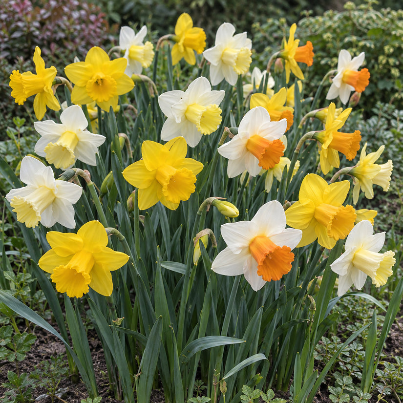 Narcis Trompet Mix wit/geel/oranje - 45 bloembollen