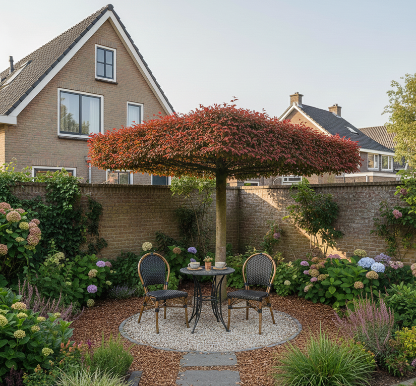 volgroeide photinia dakboom