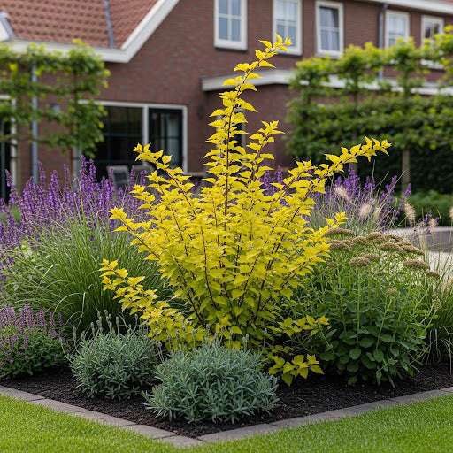 ai sfeerbeeld met sedum herbstfreude, salie mainacht en leliegras