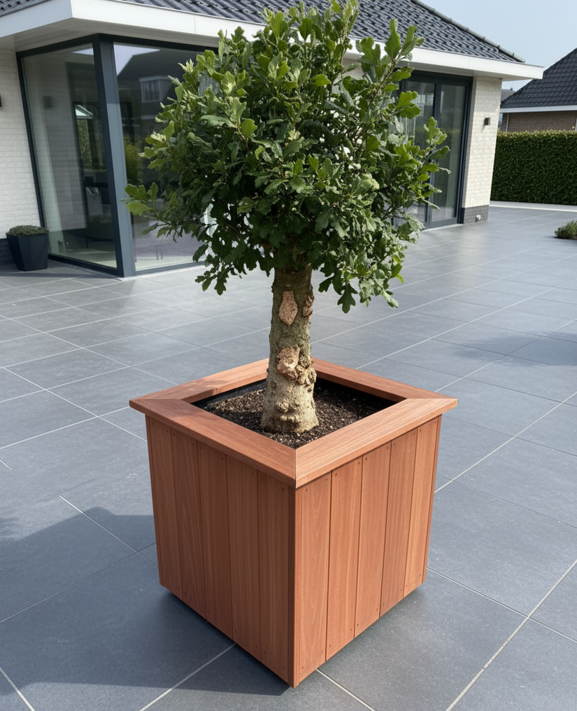 hardhout plantenbak xl vierkant extra groot