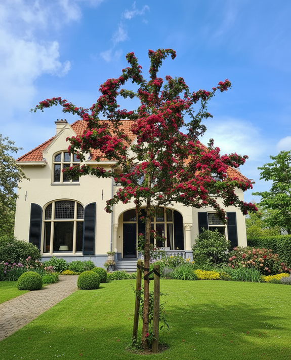 Tweestijlige Meidoorn rood Crataegus laevigata 'Paul's Scarlet'