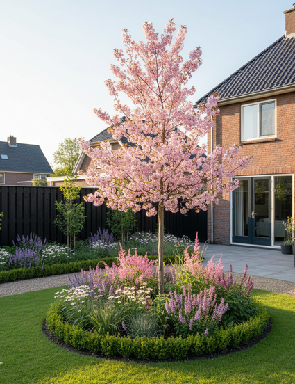 hoogstam roze sierkers boom Prunus-serrulata Amanogawa