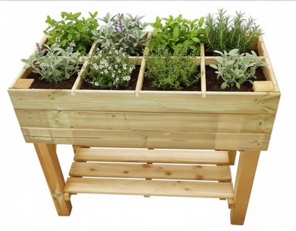 Verhoogde houten Kruidenbak 50 x 100 x 80 cm