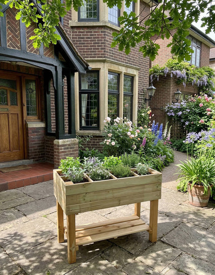 Verhoogde houten Kruidenbak 50 x 100 x 80 cm Aanbieding